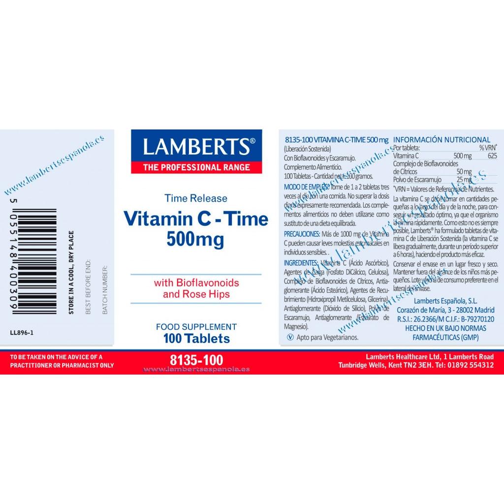 Vitamina C 500 mg Time liberación sostenida