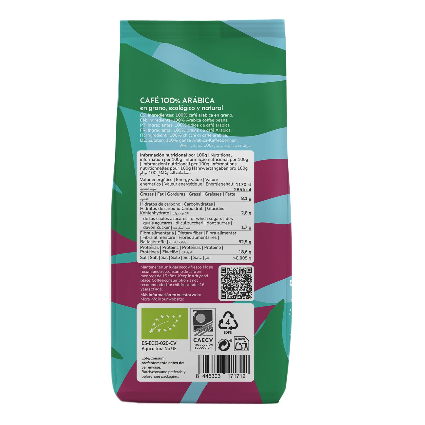 Café en grano Eco 100% Arábica Planeta Huerto 1 Kg