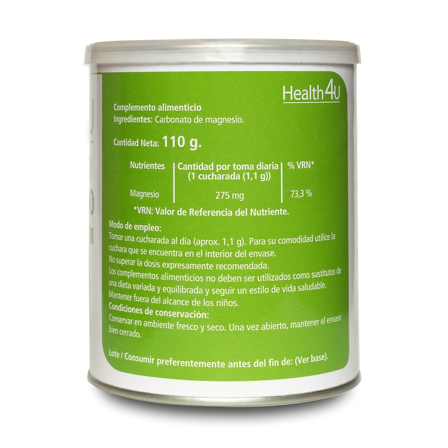 Carbonato de magnesio H4U 110 g en polvo