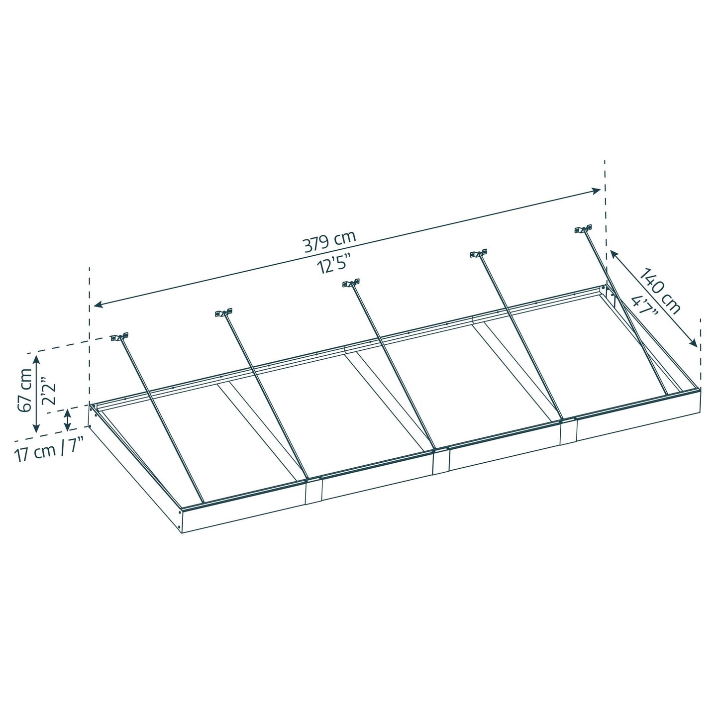 Marquesina para puerta Sophia XL 140x379 cm transparente Canopia