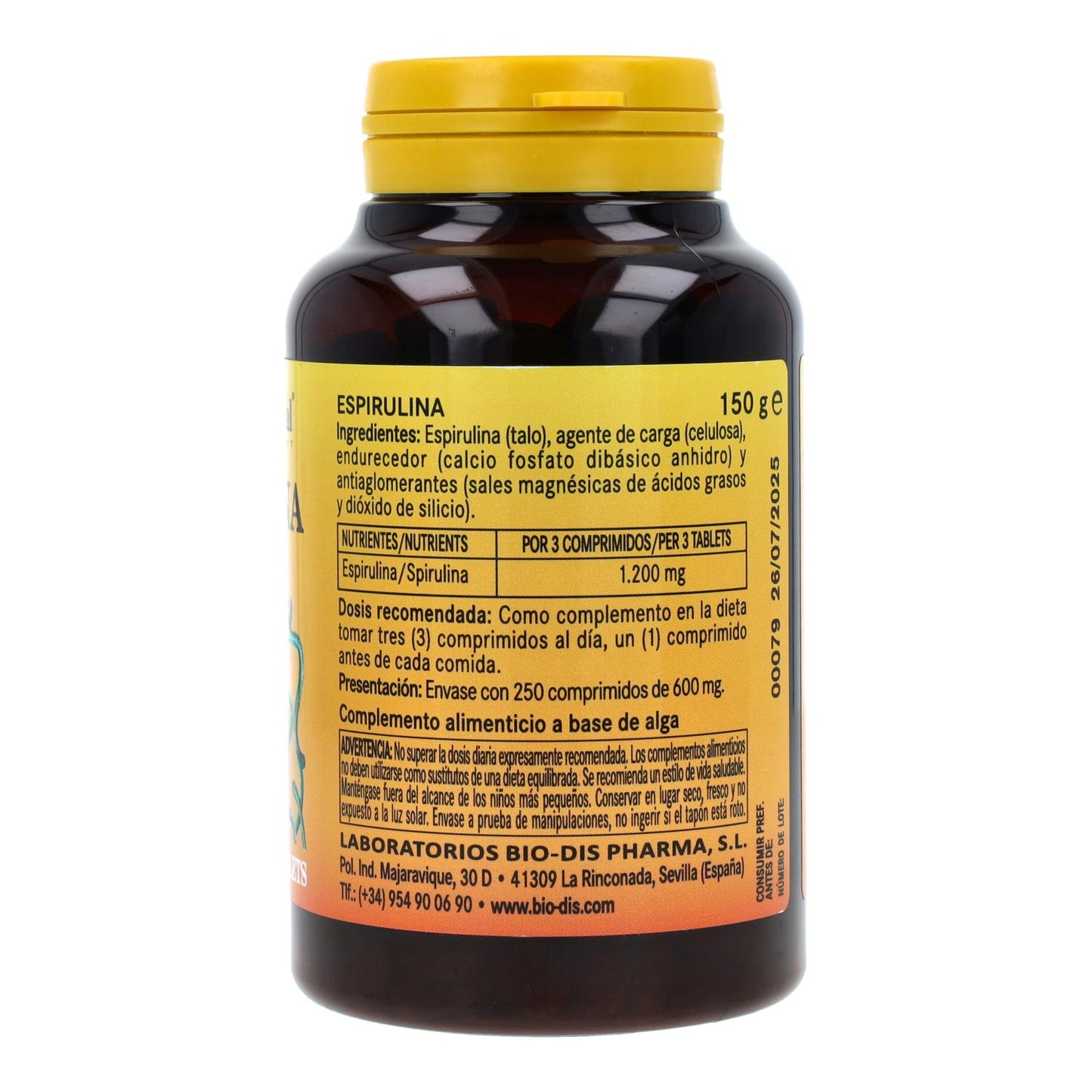 Espirulina 400 mg 250 tabletas