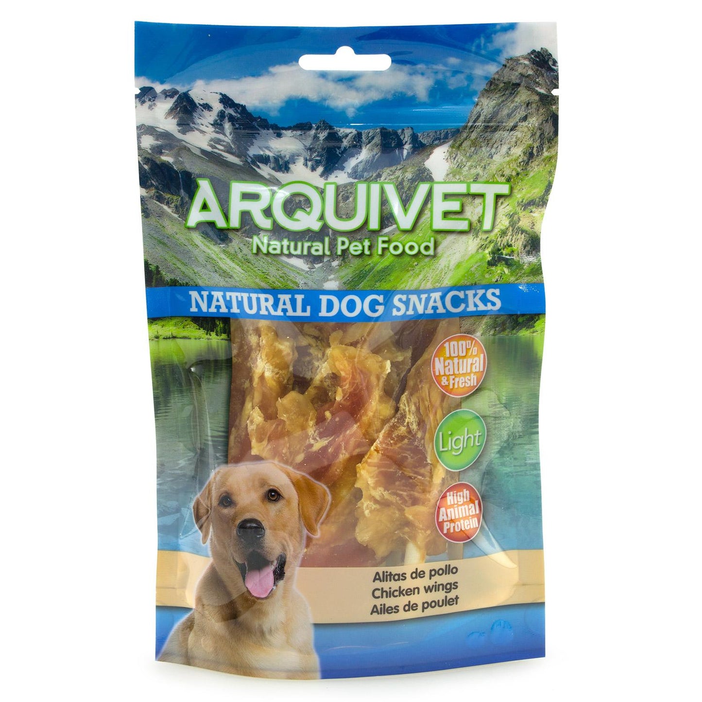 Snack natural para perros Alitas de pollo Arquivet 100gr