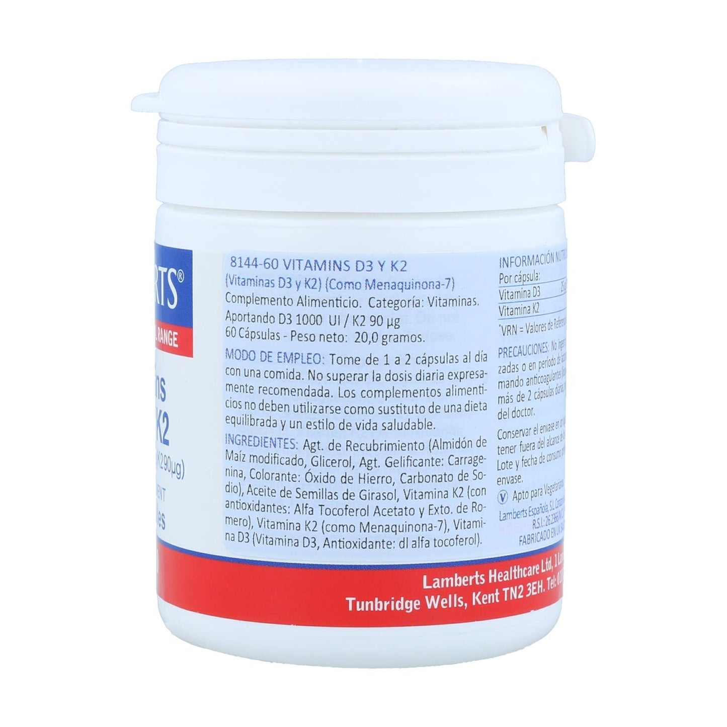 Vitamina D 3 1000 Ui Y Vit K2 90 Ug, Lamberts