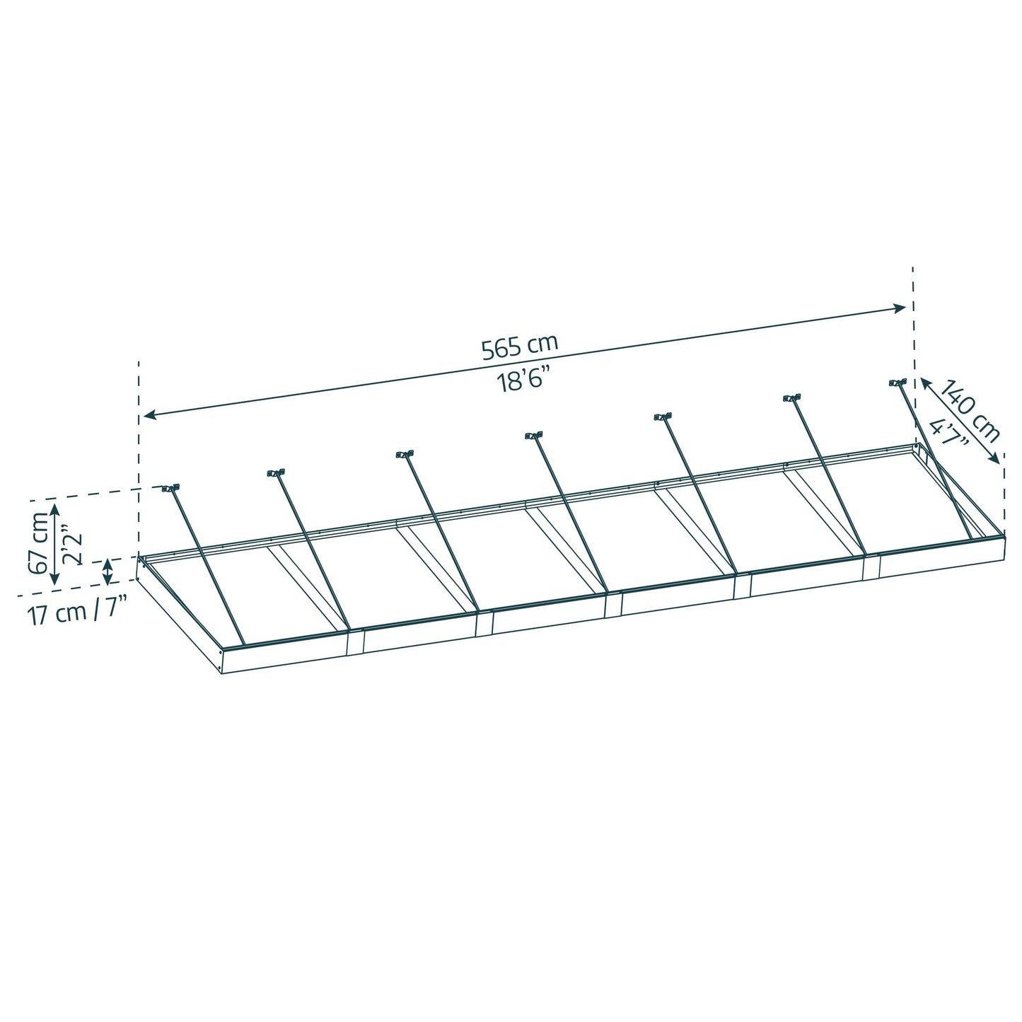 Marquesina para puerta Sophia XL 140x565 cm transparente Canopia