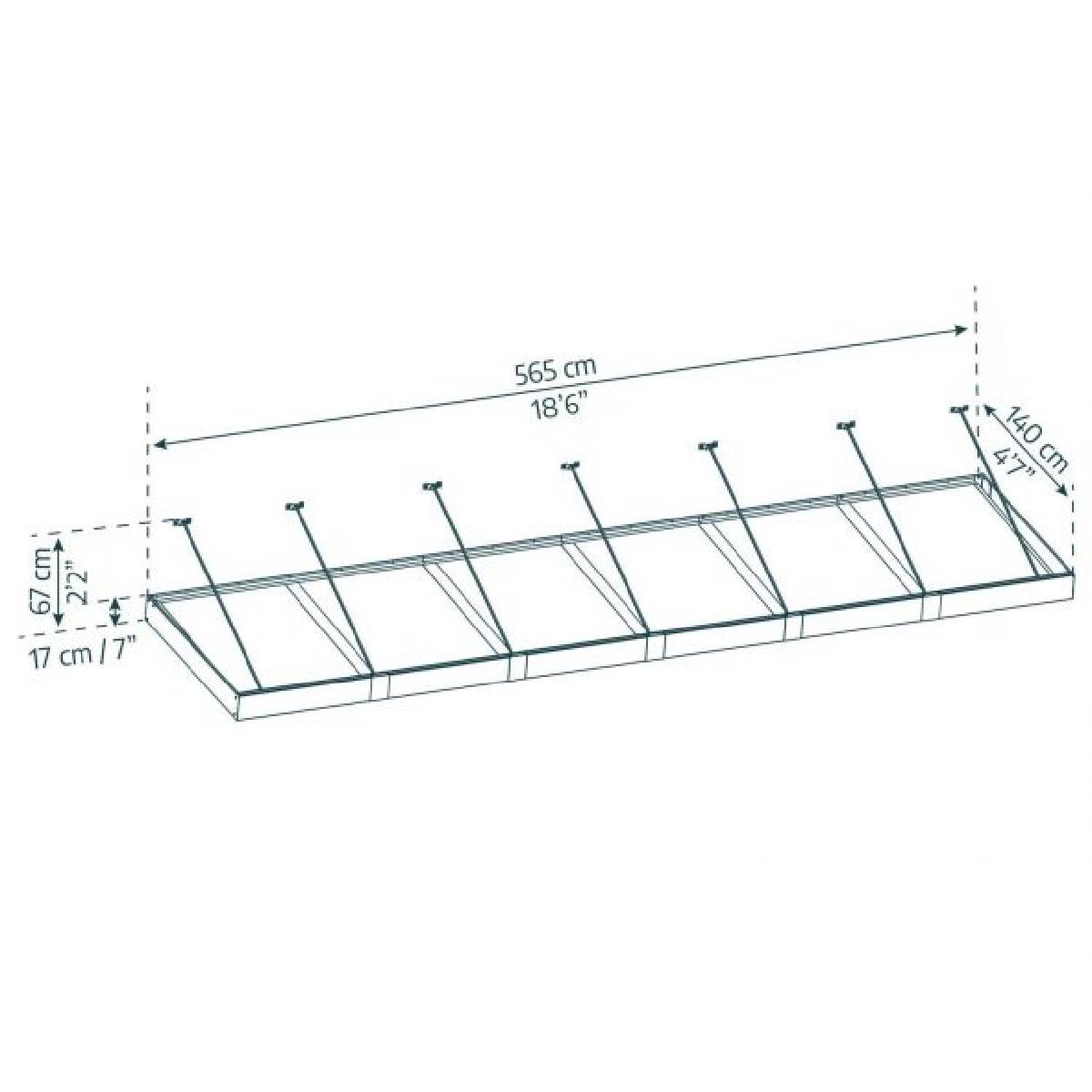Marquesina para puerta Sophia XL 140x565 cm opal Canopia