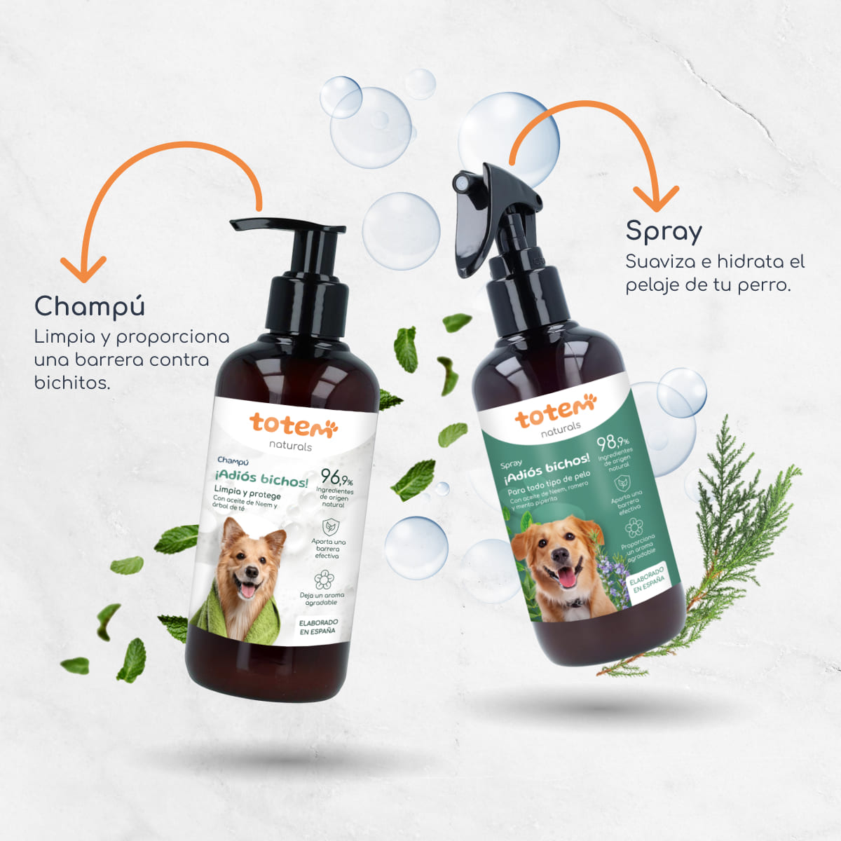 Pack Repelente para perros Champú + Spray Totem Naturals
