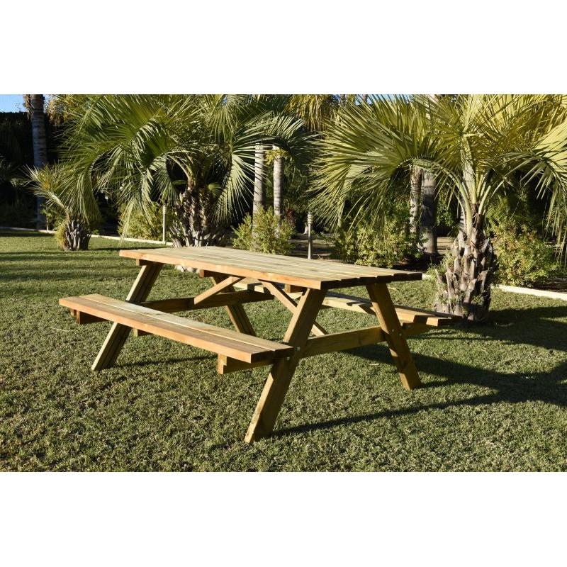 Mesa de Picnic madera natural 177x152x71 cm Faura