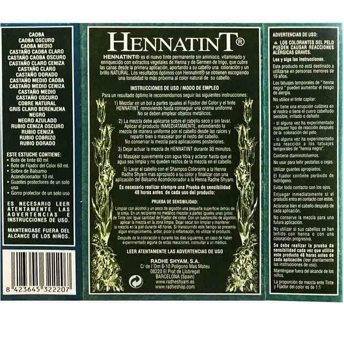 Hennatint Rubio Cobrizo Radhe 120 Ml Radhe
