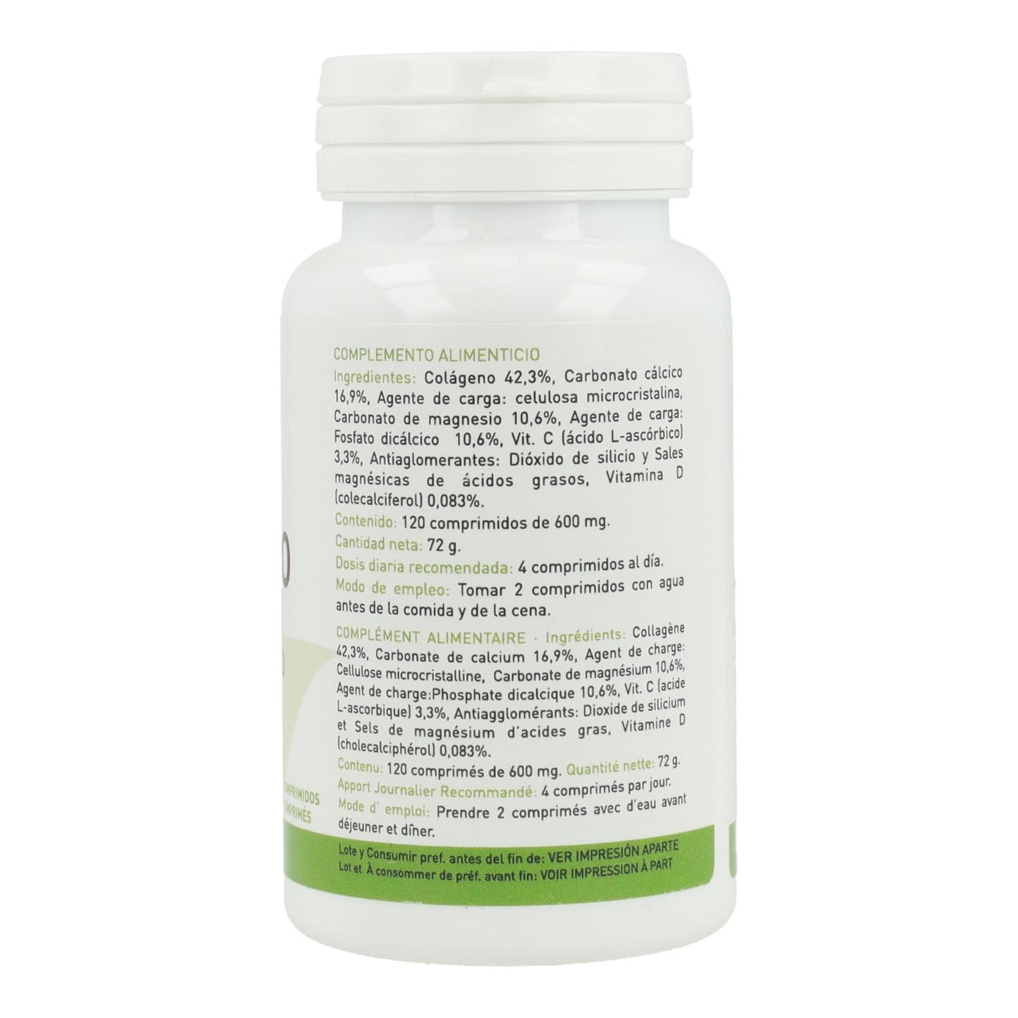 Colágeno con magnesio, vitamina C y D Plantapol 120 comprimidos
