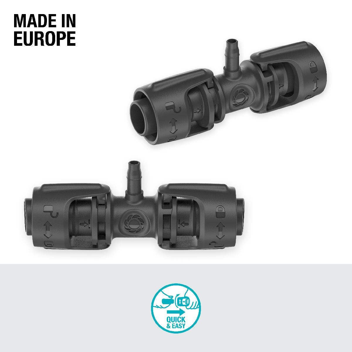 Junta T 13 mm (1/2") - 4.6 mm (3/16") x5 Microdripsystem Gardena