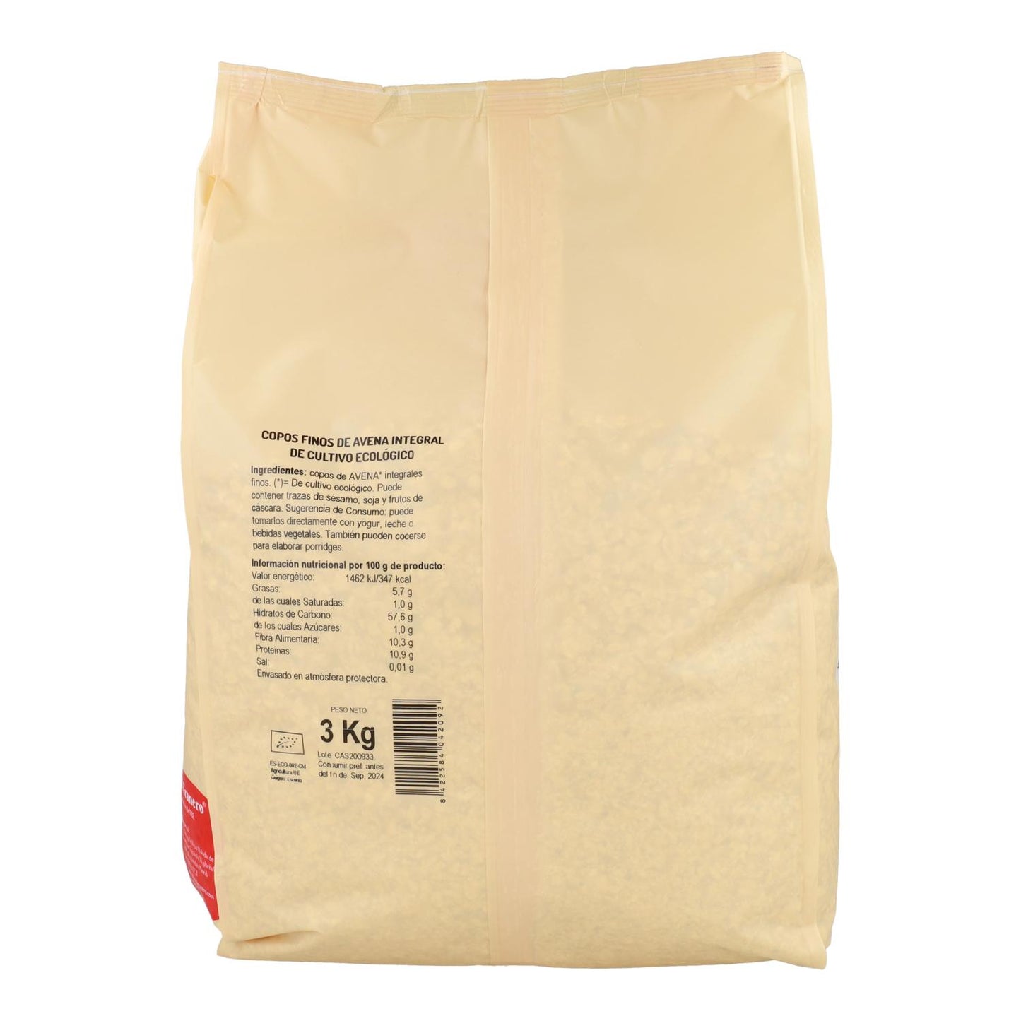 Copos Suaves de Avena Integral BIO El Granero