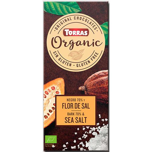 Chocolate Vegano Negro 70% Cacao con Flor de Sal Bio Torras 100 g