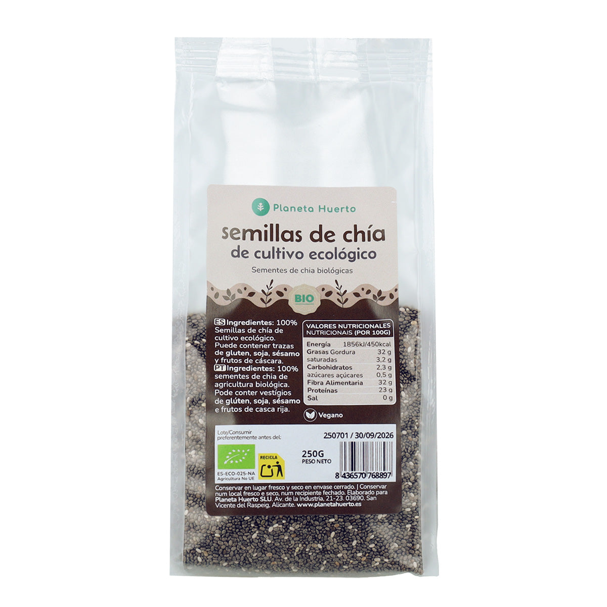 Semilla de chía ECO Planeta Huerto 500g