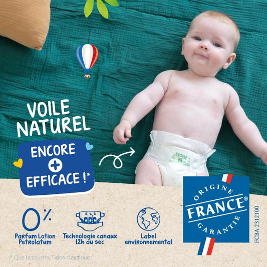 Pañales tidoo Pañal etiquetado ecológico, origen francés, talla 6 (16-30kg)