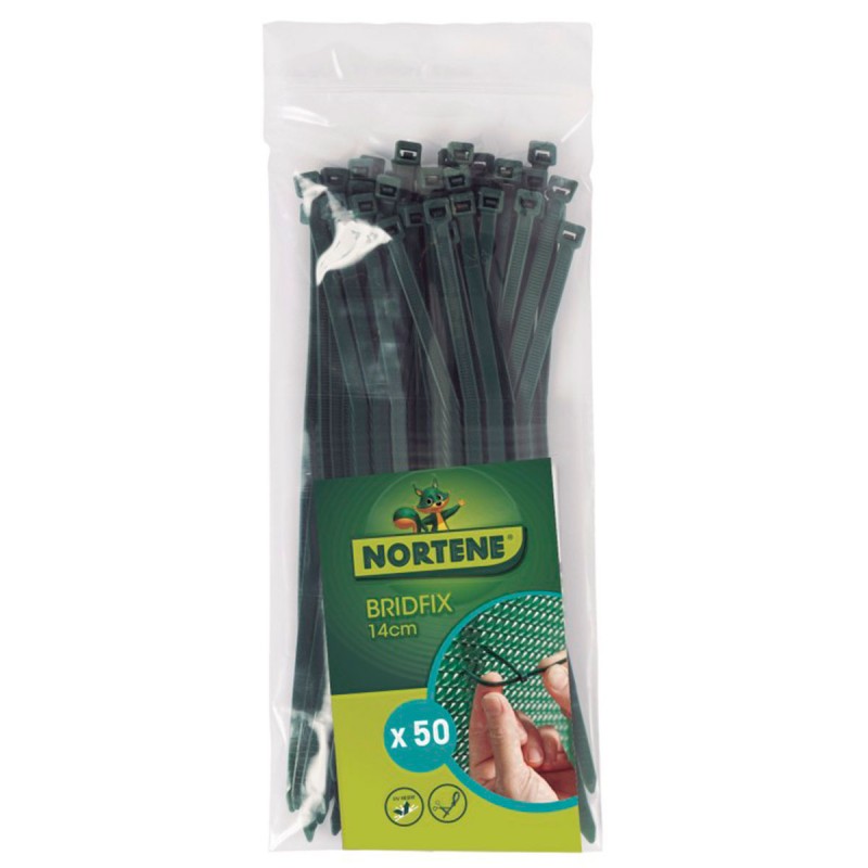 Bridas de sujeción verde Bridfix 50 ud Nortene