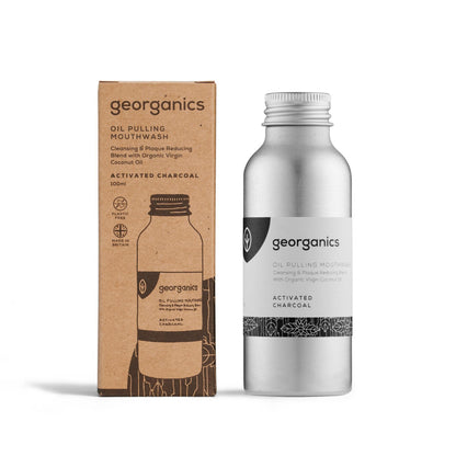 Enjuague Bucal con Aceite de Coco Carbón Activado Georganics