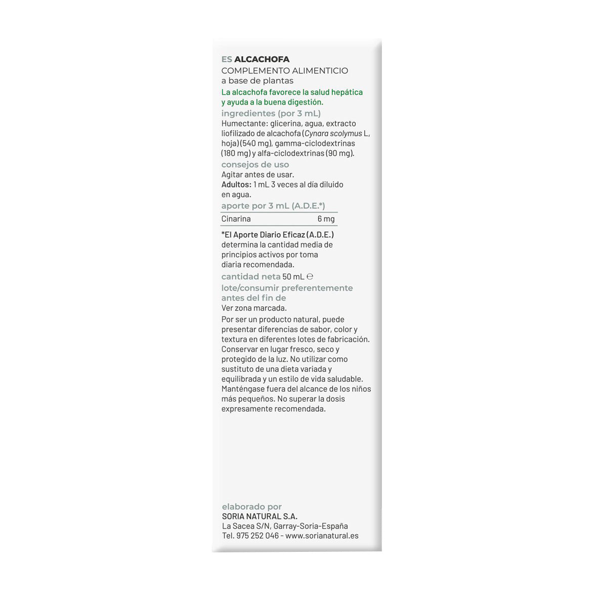 Pack 3x Extracto de Alcachofa Soria Natural, 50 ml