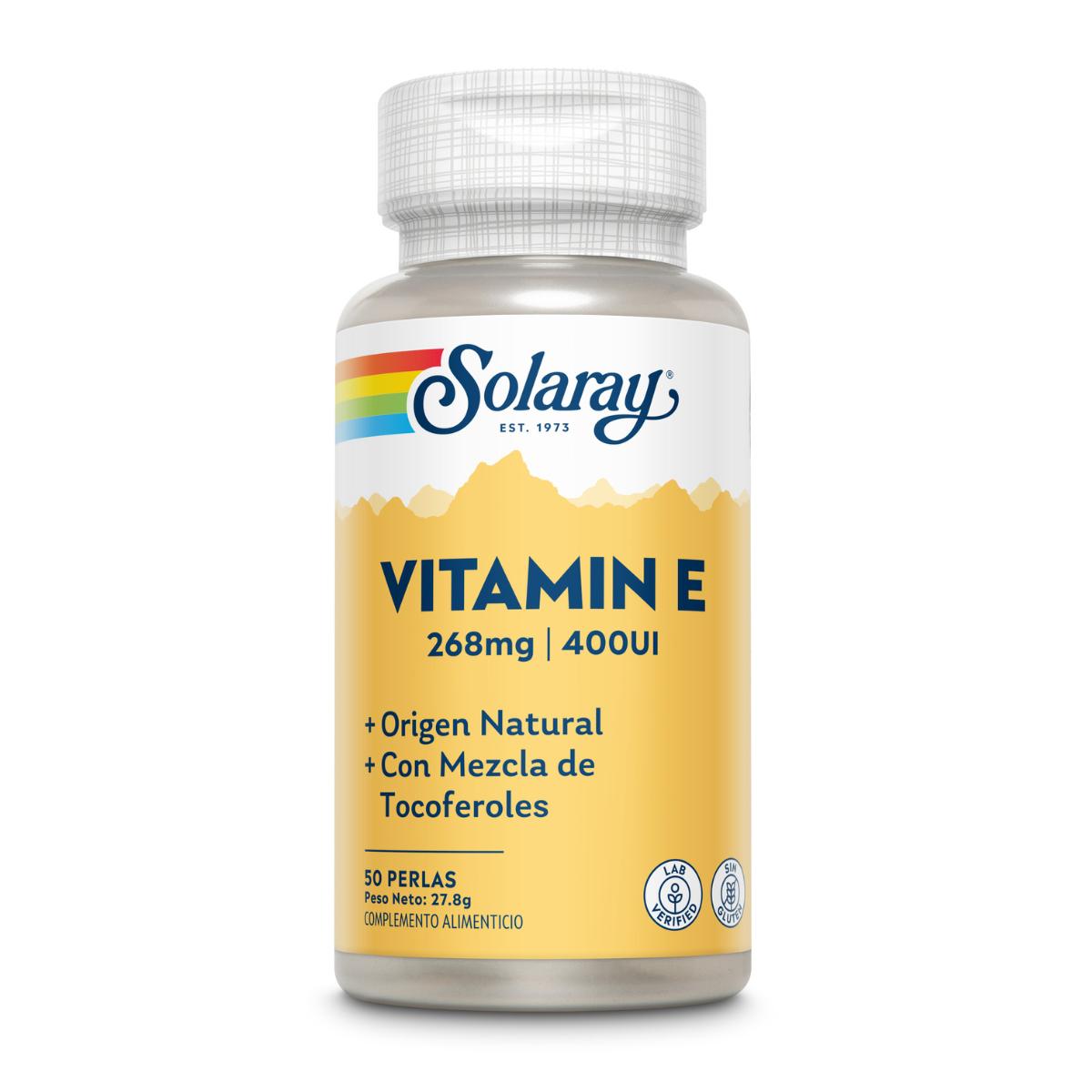 Vitamina E 400 UI Solaray, 50 perlas
