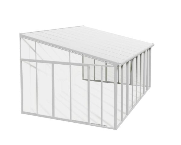 Pergola cerrada aluminio San Remo blanco 380x435 cm Canopia by Palram