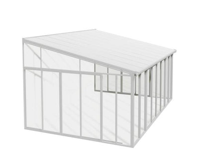 Pergola cerrada aluminio San Remo blanco 380x435 cm Canopia by Palram