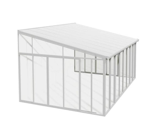 Pergola cerrada aluminio San Remo blanco 380x435 cm Canopia by Palram