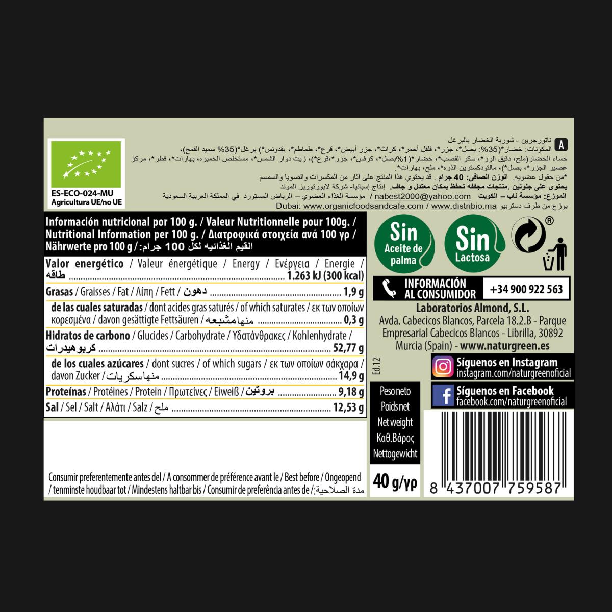 Sopa Bulgur y Verduras Naturgreen 40g
