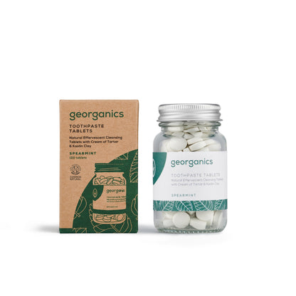 Dentífrico Natural en Tabletas sabor Hierbabuena Georganics