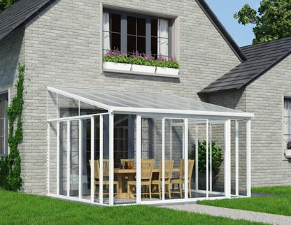Pergola cerrada aluminio San Remo blanco 380x435 cm Canopia by Palram