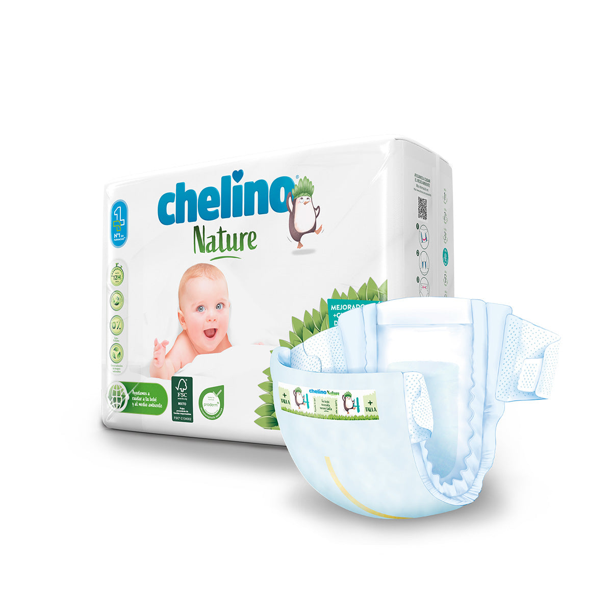 Pack ahorro Pañales T4 9-15 kg Chelino Nature 136 unidades