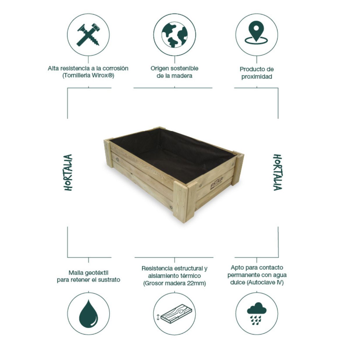Cajonera cultivo Box L30 Hortalia 230 L