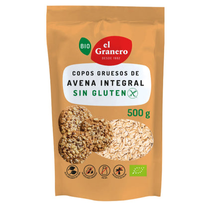 Copos gruesos de avena integral sin gluten BIO El Granero 500g