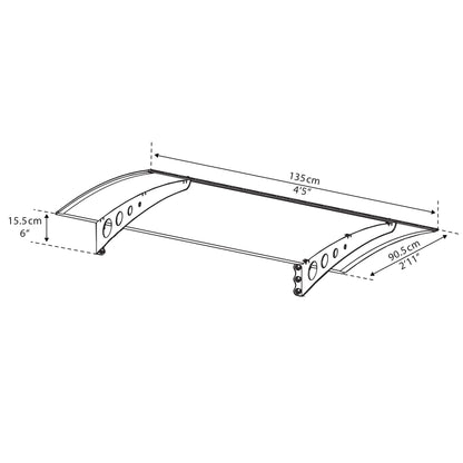 Marquesina para puerta Lyra 135x90 cm