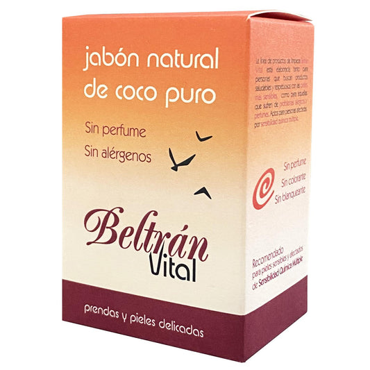Jabón pastilla Coco puro sin perfume, Beltrán Vital, 240 g