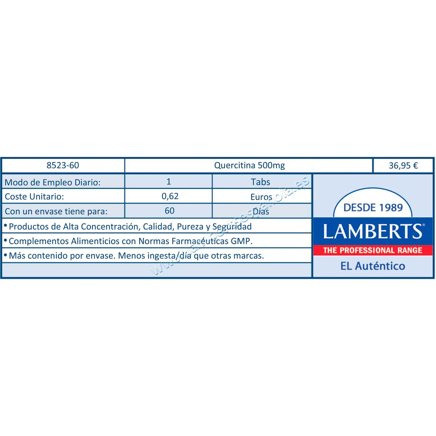 Quercitina  60 tabletas de 500, Lamberts