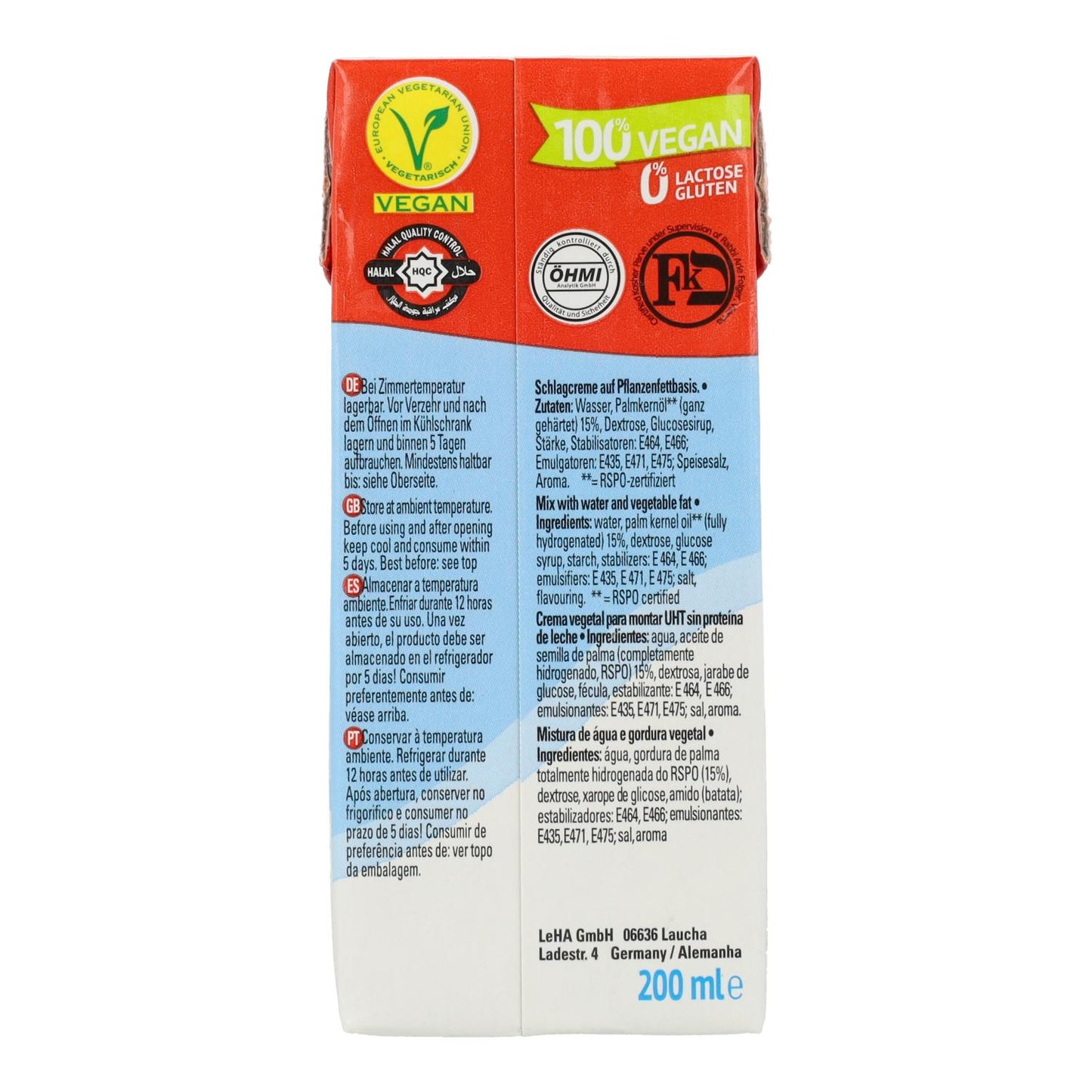 Nata Vegetal para montar y cocinar Schlagfix 200 ml