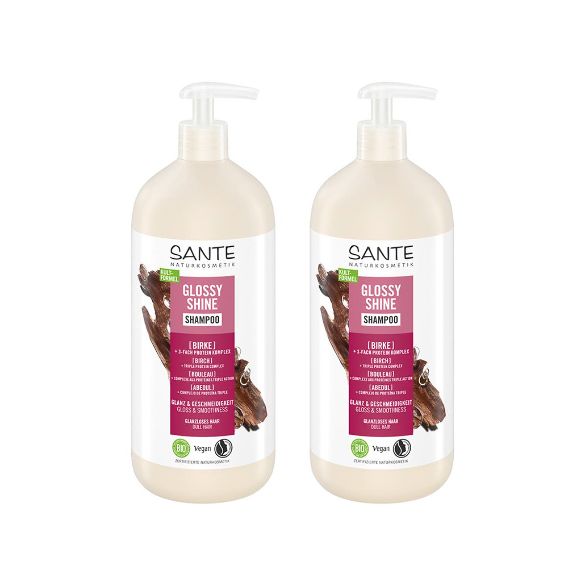 Pack 2x Champú brillo radiante abedul Sante 950 ml