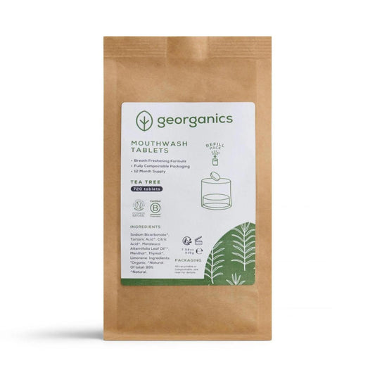 Recarga enjuague bucal en pastilla árbol del té, Georganics 720 unidades