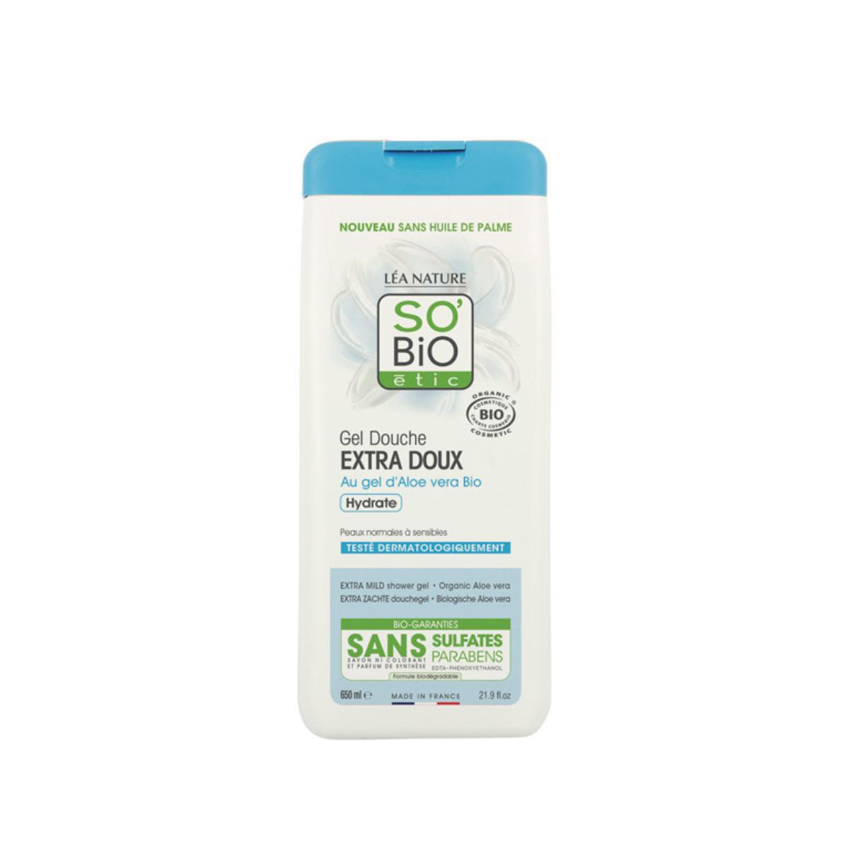 Gel de ducha extra suave hidratante aloe vera BIO So'Bio étic 650 ml