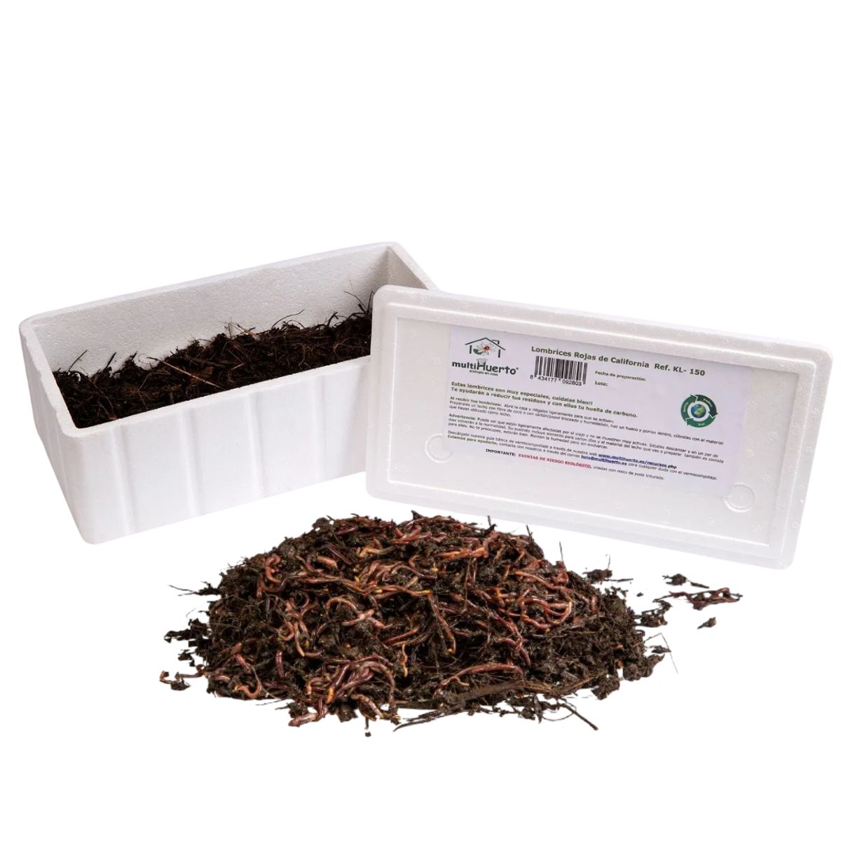 Lombrices rojas californianas para vermicompost Multihuerto