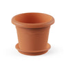Pack maceta redonda con plato color terracota Terra 20 x 15 cm