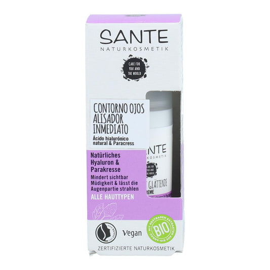 Contorno de ojos alisador con ácidpo hialurónico & paracress, Sante 15 ml