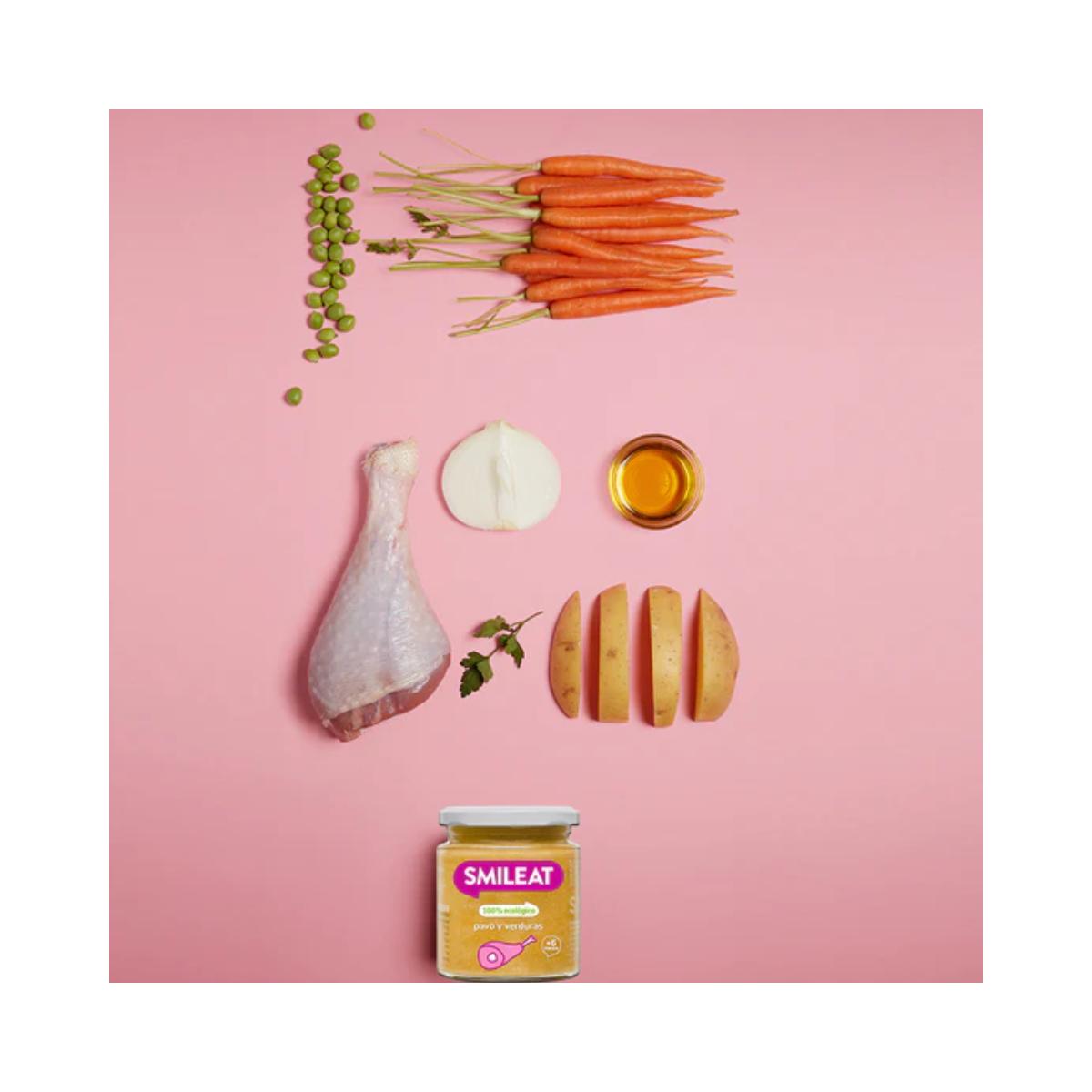 Tarrito Dorado BIO pavo y verduras +6 meses Smileat, 230g