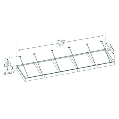 Marquesina para puerta Sophia XL 140x471 cm opal Canopia
