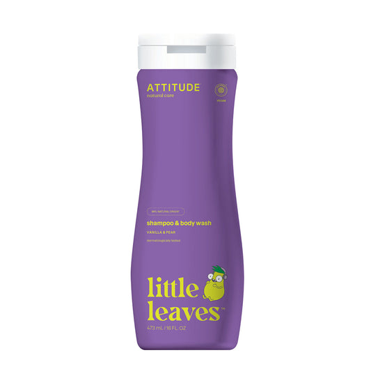 Gel y champú Little Leaves eco para niños Attitude 473 ml