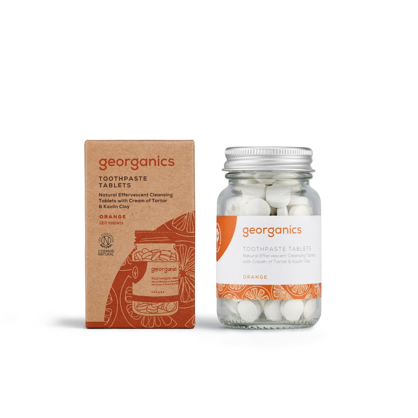 Dentífrico Natural en Tabletas sabor Naranja Georganics 120 Tabletas
