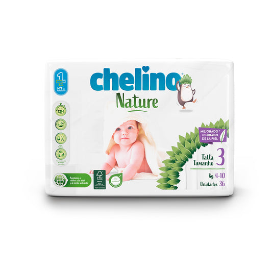 Pañales T3 4-10 kg Chelino Nature 36 uds