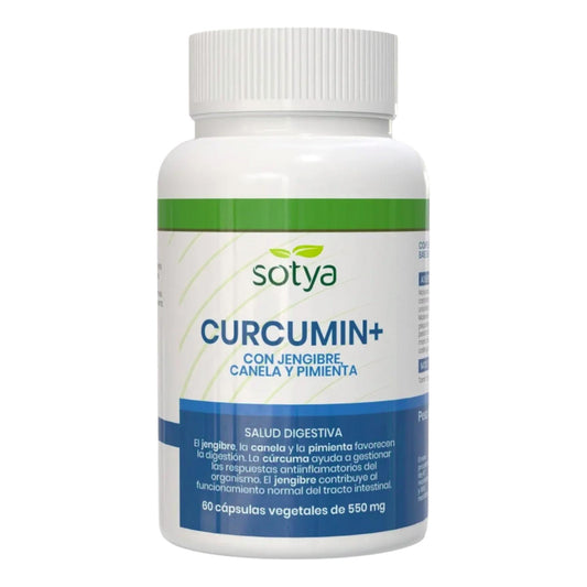 CURCUMIN+ con Jengibre, Canela y Pimienta, Sotya, 60 cápsulas