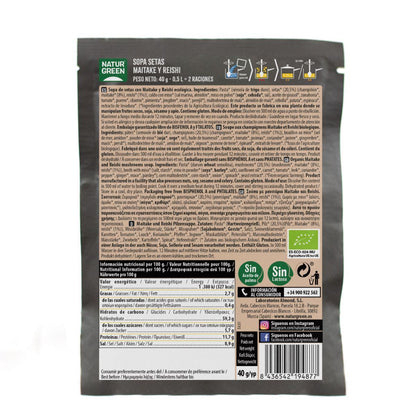 Sopa de Setas Maitake y Reishi Bio Naturgreen 40 g