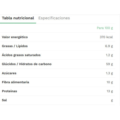 Copos gruesos de avena integral sin gluten BIO El Granero 500g