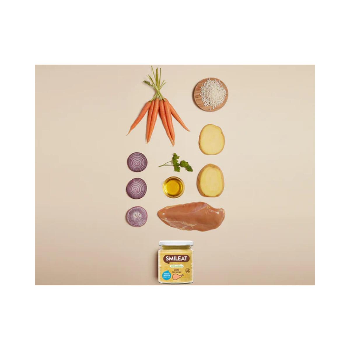 Tarrito Dorado BIO pollo con arroz +6 meses Smileat, 230g